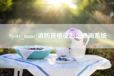本溪消防资格证怎么查询系统