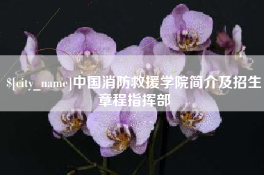 本溪中国消防救援学院简介及招生章程指挥部