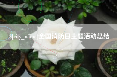 本溪全国消防日主题活动总结